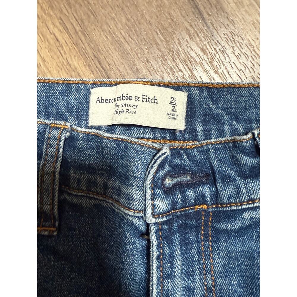 Abercrombie & Fitch High Rise Skinny Jeans Womens 2 Blue Stretch Denim - Picture 4 of 5